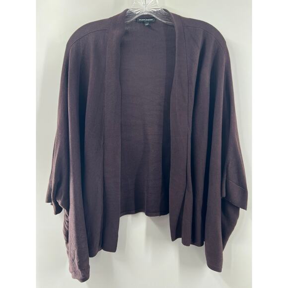 Eileen Fisher Women's Brown Short Sleeve Open Front Cropped Cardigan Size Medium - Picture 1 of 7